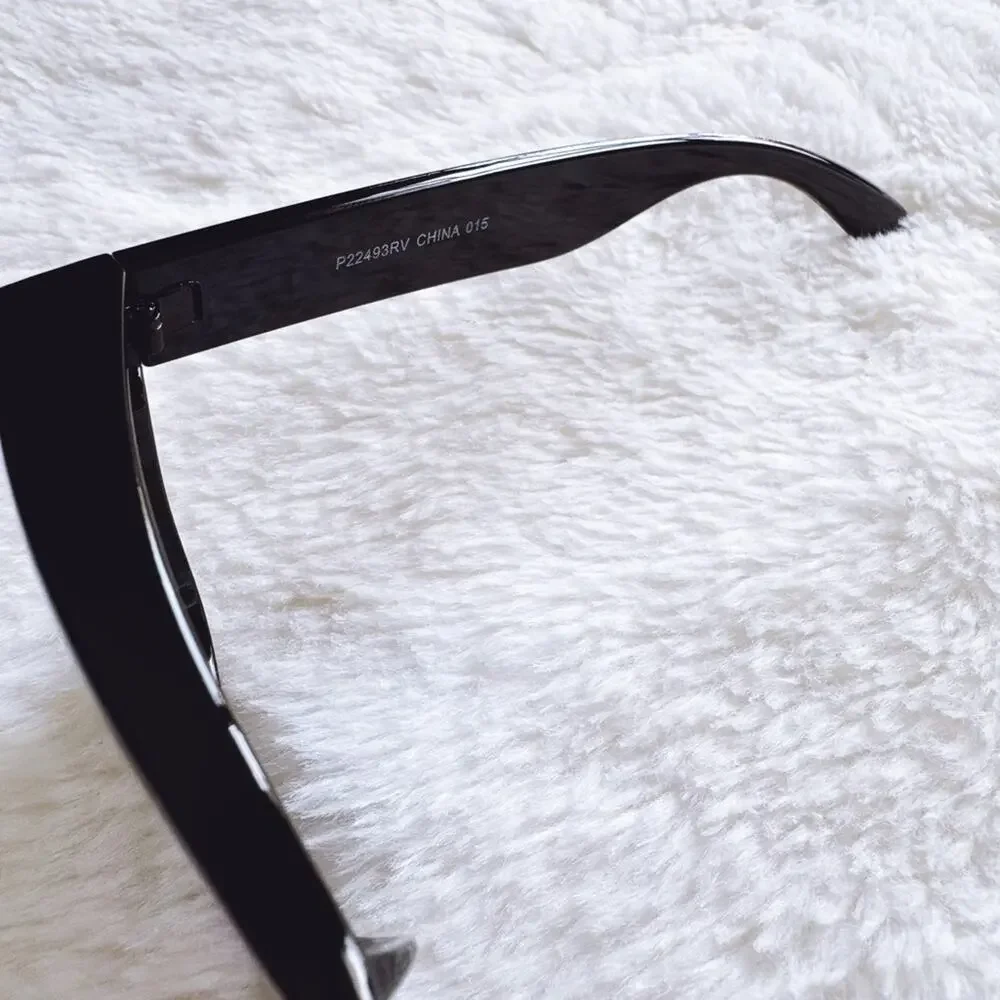 Cedric Black w/ Blue & Green Tinted Lenses Mirrored Sunglasses